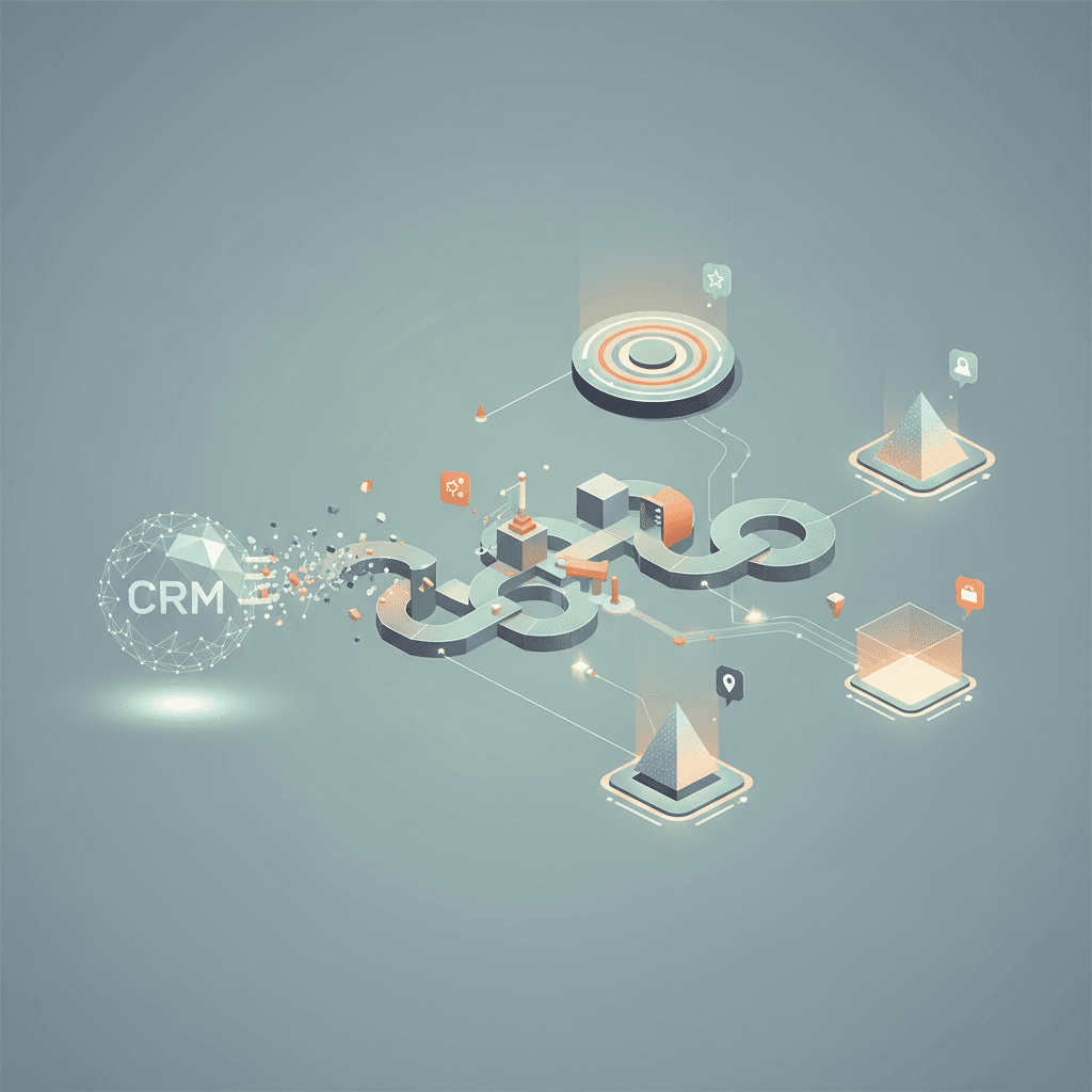 # Alt Text
Abstract geometric shapes in soft blues and grays suggest interconnected systems and data flow integration technology.