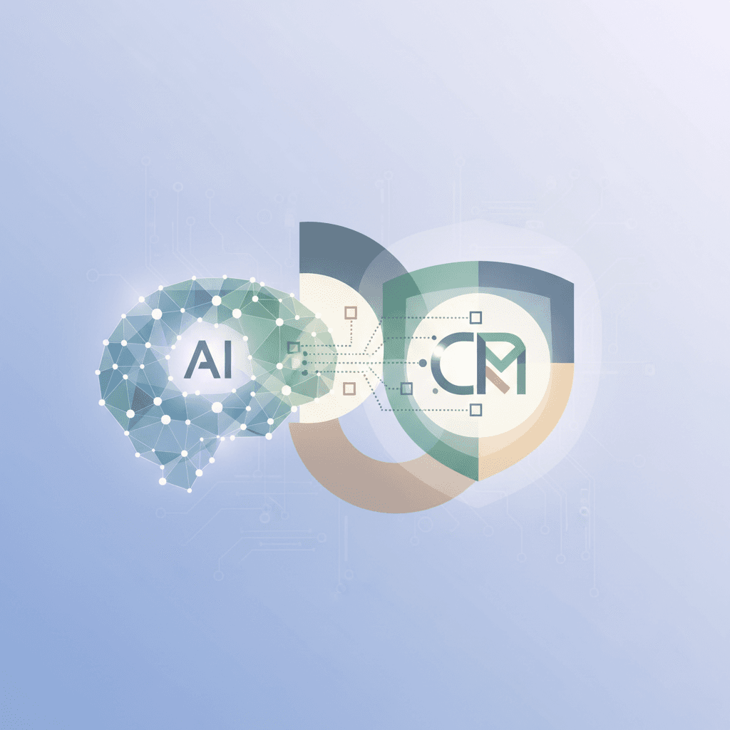# Alt Text
Abstract geometric shapes in soft blues and grays representing digital connectivity and data integration in business systems.